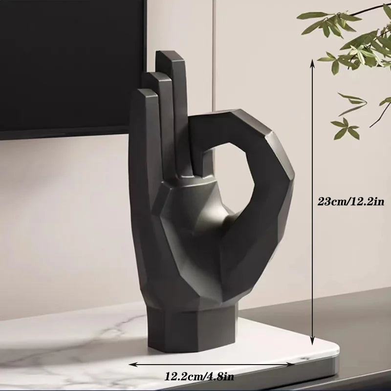 Afralia™ Modern Geometry Hand Love Sculpture Abstract Statue Figurines
