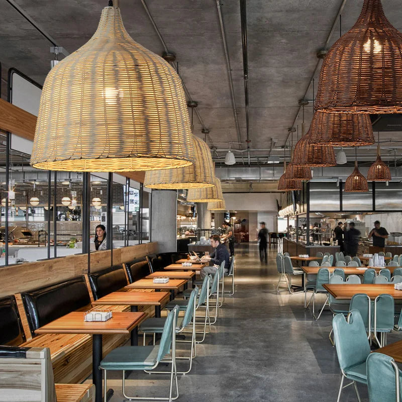 Afralia™ Rattan Wicker Pendant Light Chandelier Ceiling Lamp