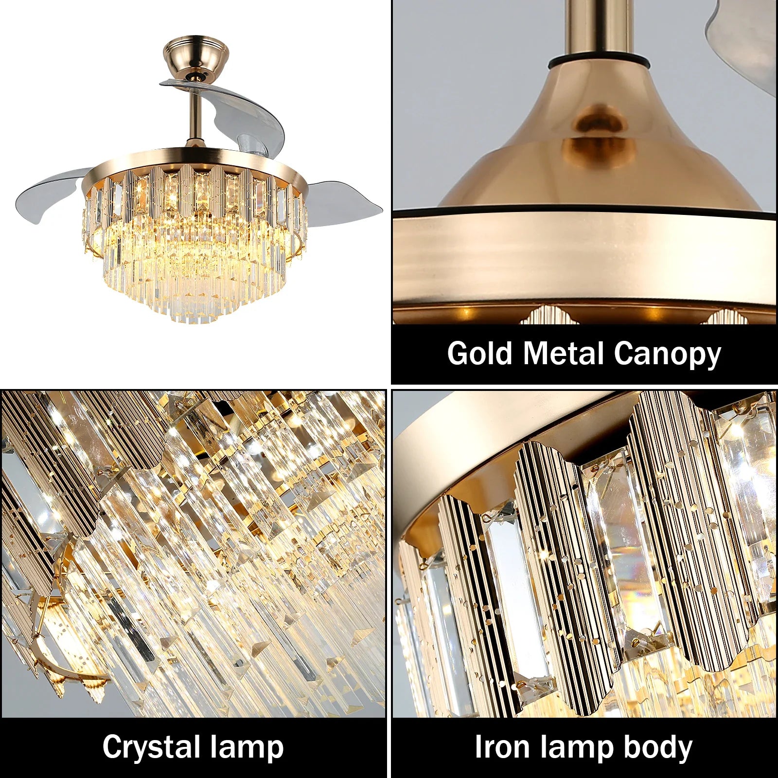 Afralia™ Smart LED Ceiling Fan with Remote Control - Reversible BLDC Fandelier