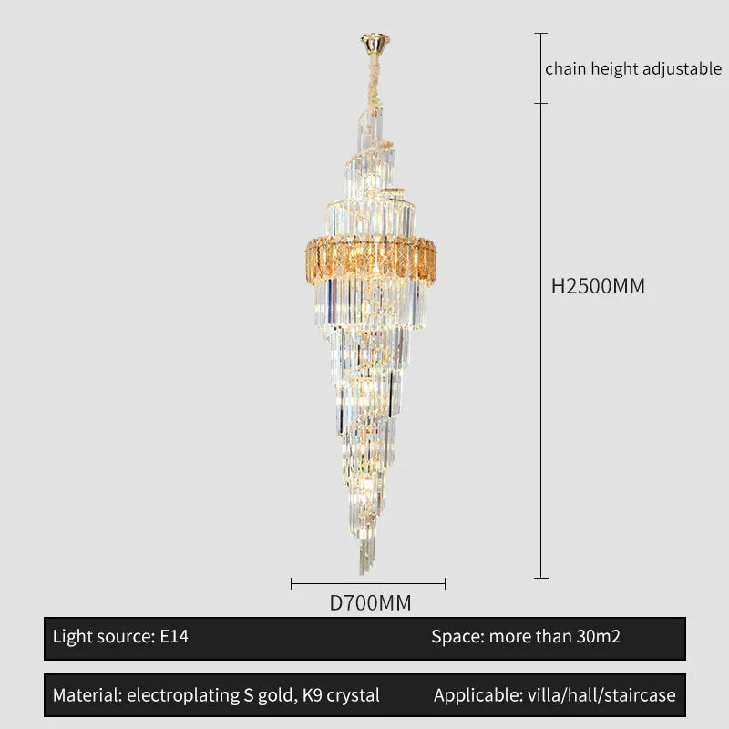 Afralia™ Spiral Staircase Chandelier: Luxury Postmodern Loft Light for Hotel, Villa, KTV