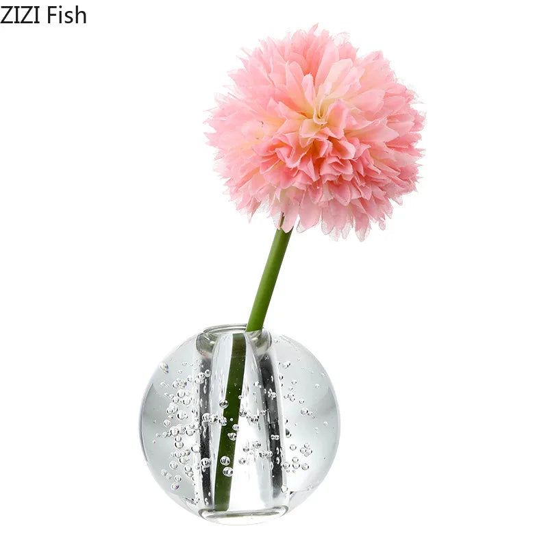 Afralia™ Clear Glass Vase Flower Pot for Desk Decoration and Floral Arrangements