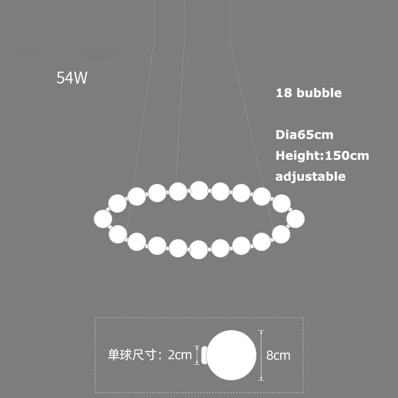 Afralia™ White Bubble Art Line Pendant Lighting for Home Decoration