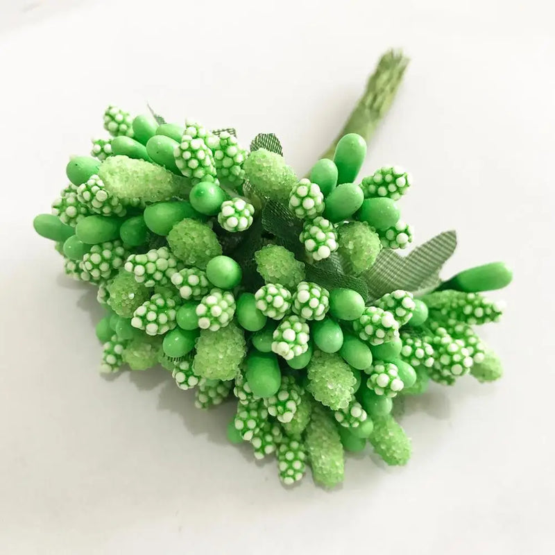 Afralia™ Green Plant Flower Cherry Stamen Berries Bundle for DIY Decor and Gifts