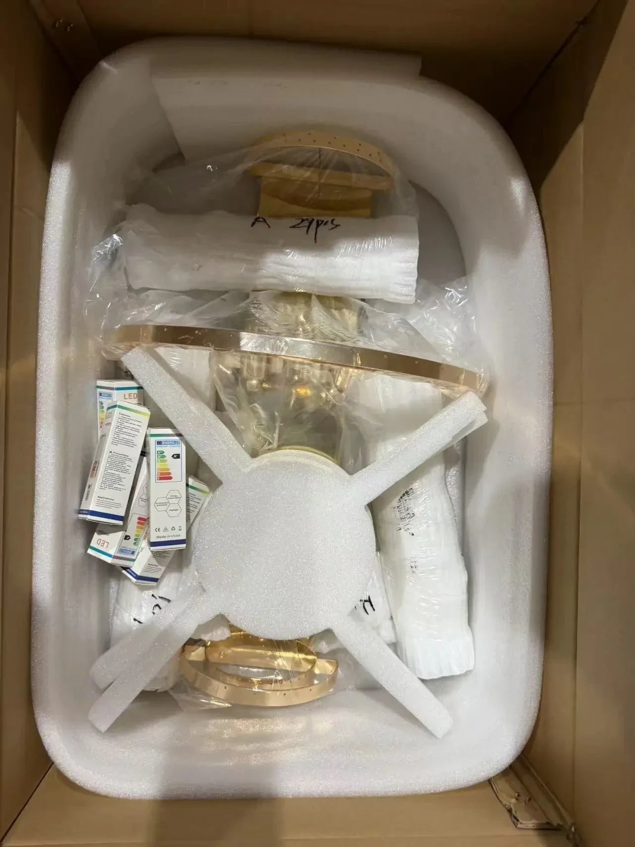 Afralia™ Gold Chrome Crystal LED High Wall Lamp for Living Room & Staircase