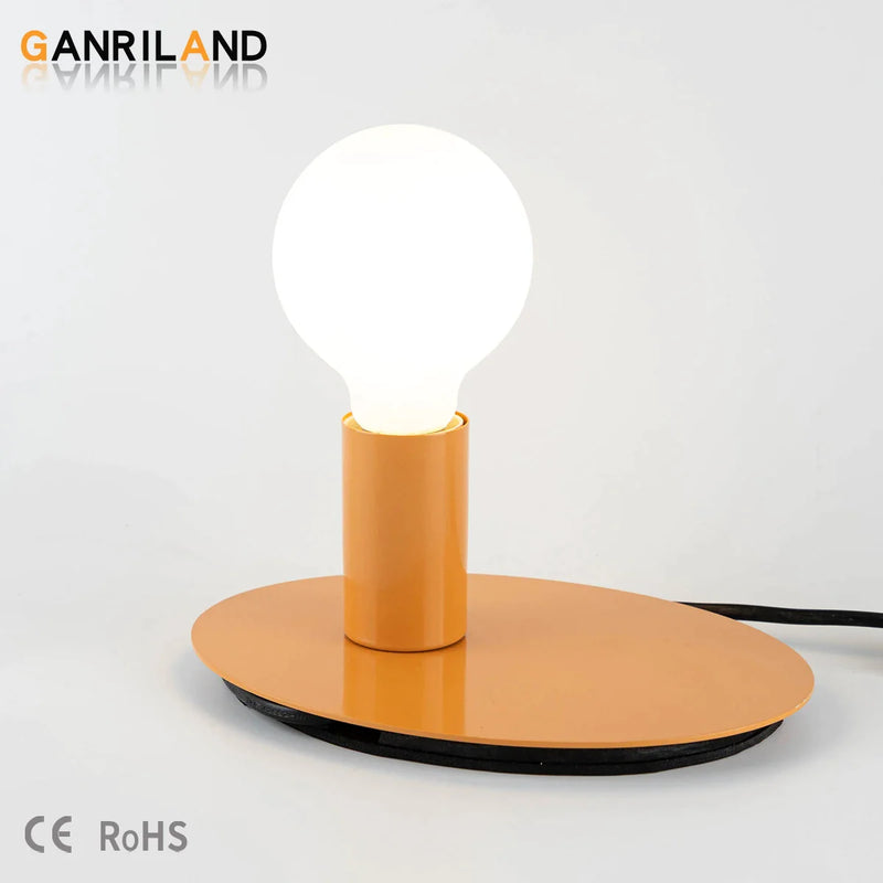 Afralia™ Metal Desk Lamp Colorful G80 Bulb Bedside Table Light