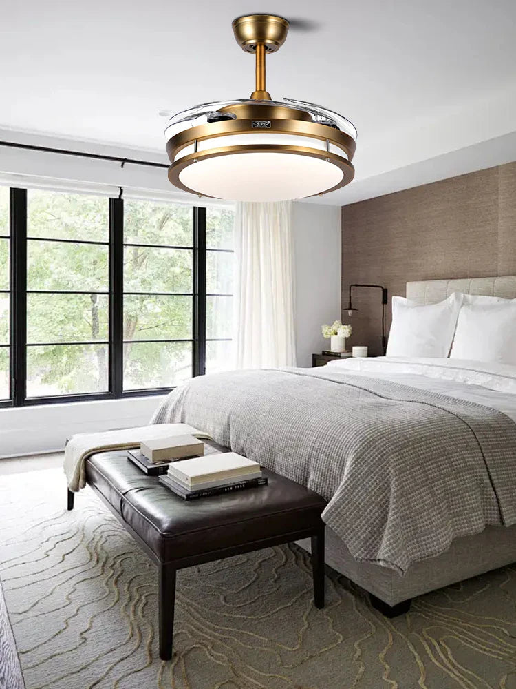 Afralia™ Modern LED Ceiling Fan Light with Remote Control and Reversible Blade for Bedroom