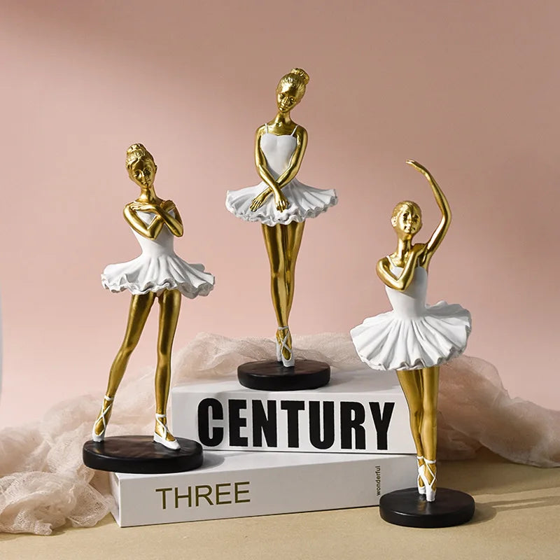 Afralia™ Nordic Ballet Dance Girl Showpiece - Creative Dancer Figurine for Home Decor