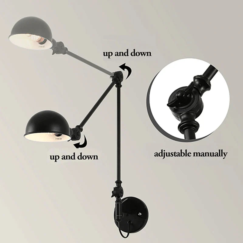 Afralia™ Nordic Telescopic Wall Lamp With Adjustable Long Arm, Rotatable Indoor Lighting