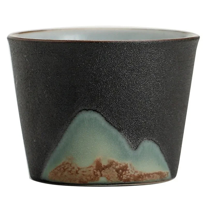 Afralia™ Japanese Ceramic Tea Coffee Cup Porcelain Drinkware Mug - Single Pottery