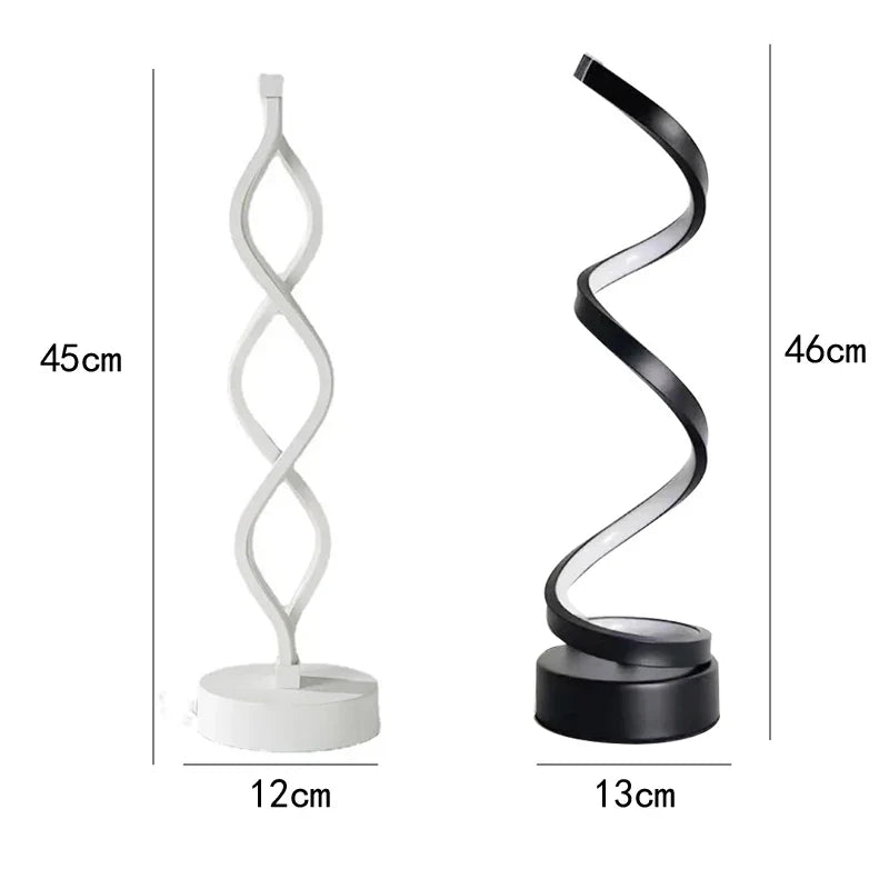 Afralia™ Spiral LED Desk Lamp for Home Living Room Bedroom Decor