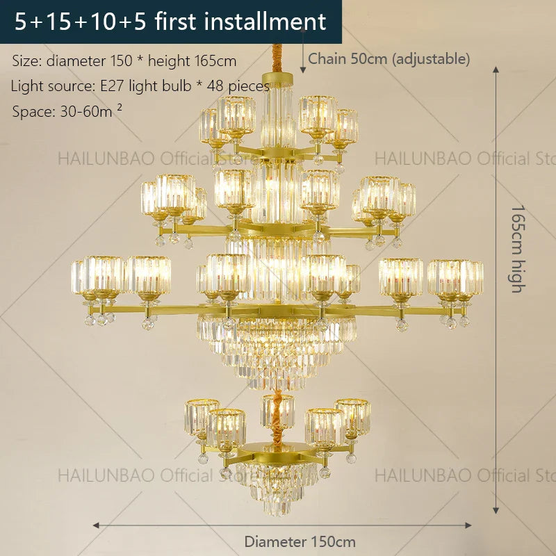Afralia™ Crystal Chandelier: Elegant Retro Lighting for Living Room, Bedroom, and Dining Area