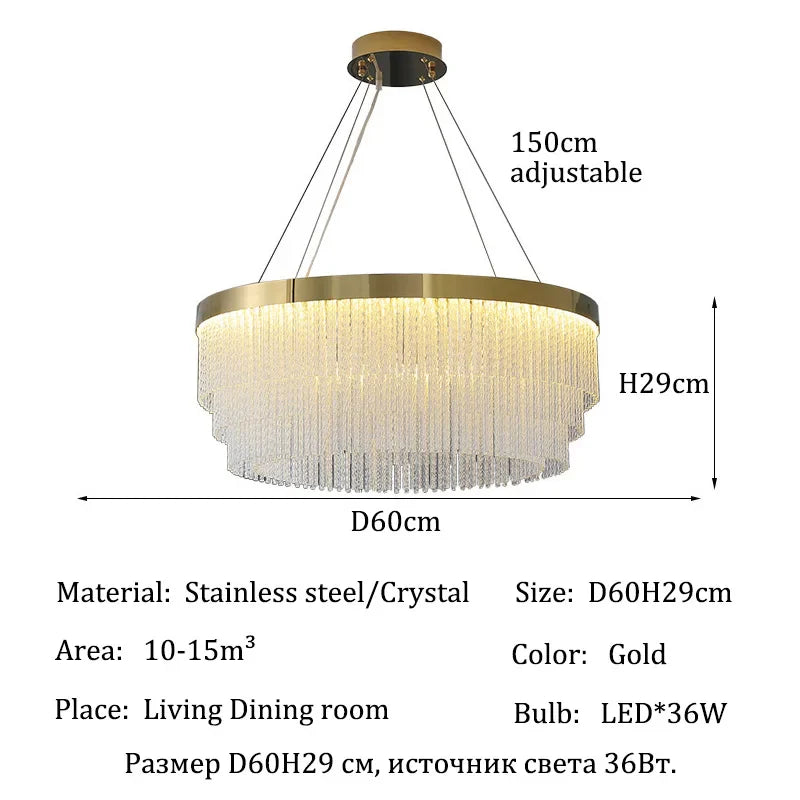 Afralia™ Crystal Modern Ceiling Chandelier Lights for Luxury Home Decorations
