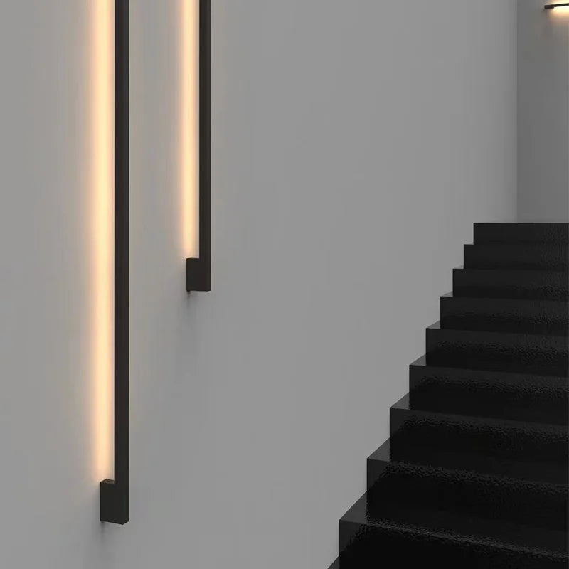 Afralia™ Modern Black Bar Shape Wall Lamp for Corridor, Bedroom, Living Room