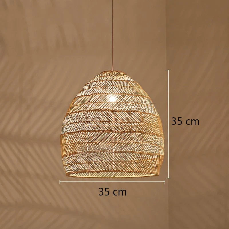 Afralia™ Rattan Pendant Lights: Chinese Style LED Hanging Lamps for Home Deco