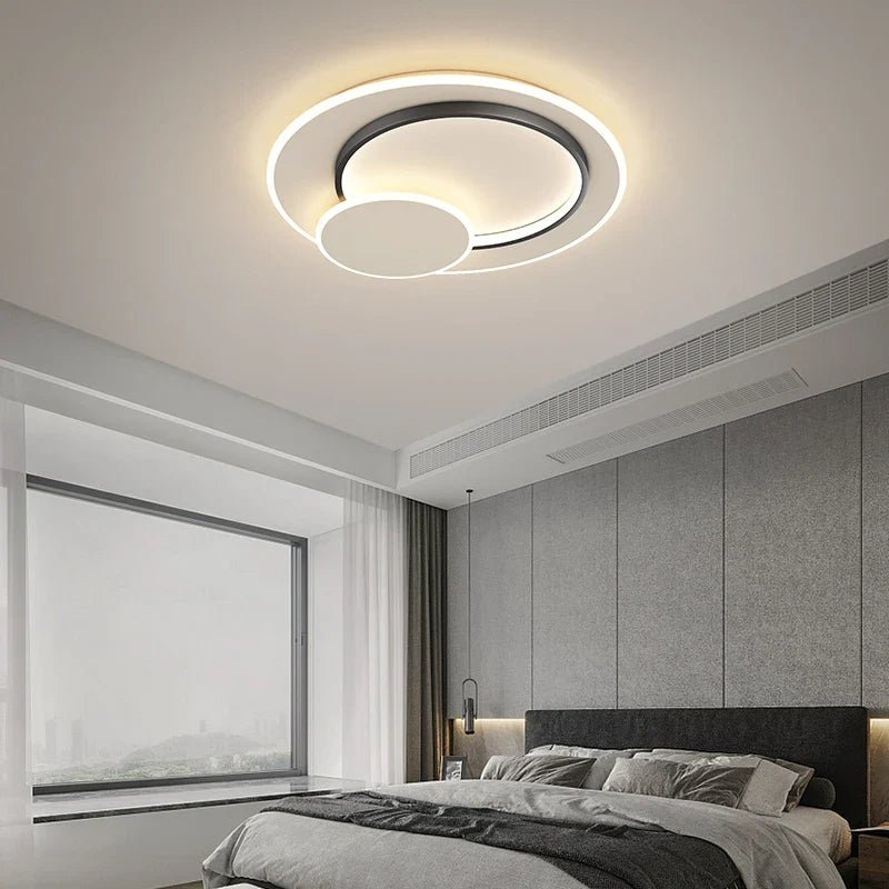 Afralia™ Modern Circular Chandelier for Bedroom Dining Living Room Kitchen Lighting