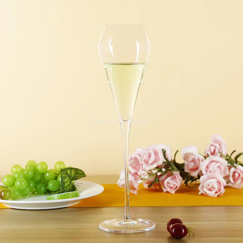 Afralia™ Crystal Champagne Flutes Set - Elegant Hand Blown Glassware for Celebrations