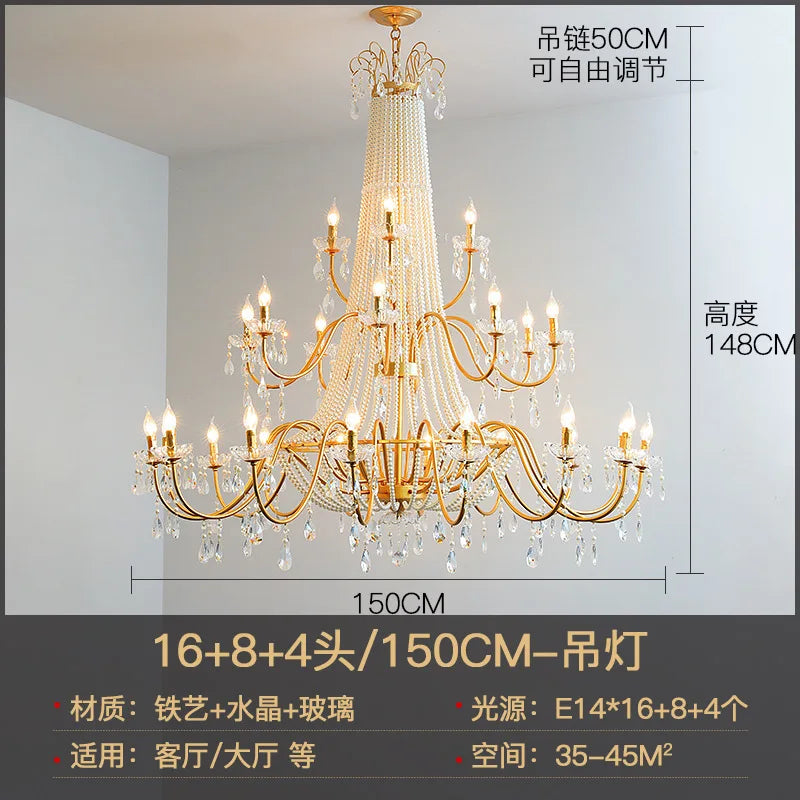 Afralia™ French Pearl Chandelier, Elegant Retro Design for Luxurious Living Spaces