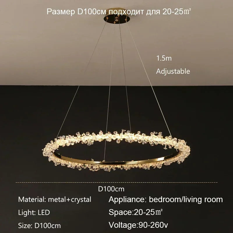 Afralia™ Crystal Pendant Chandelier Modern Luxury Interior Decoration Lighting