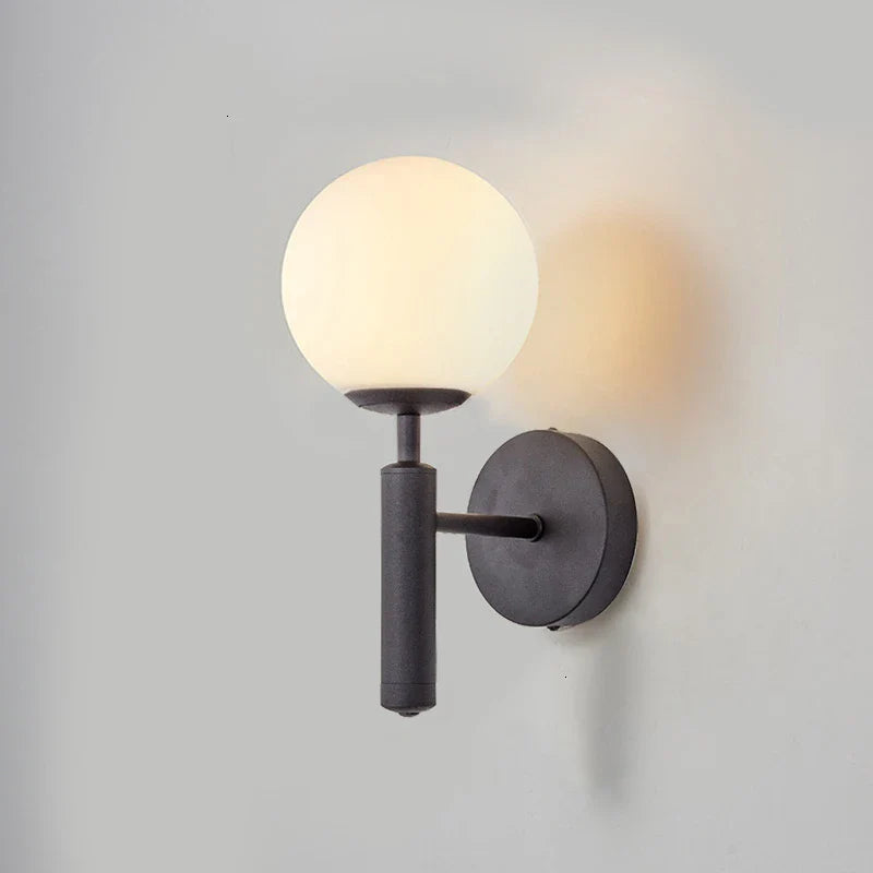Afralia™ Glass Ball Mirror Wall Lights for Bedroom Living Room Decor