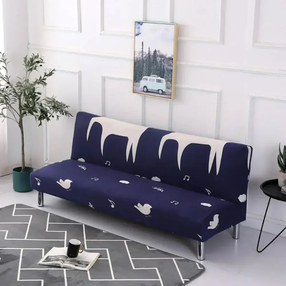 Afralia™ Armless Futon Sofa Cover Slipcover Elastic No Armrest