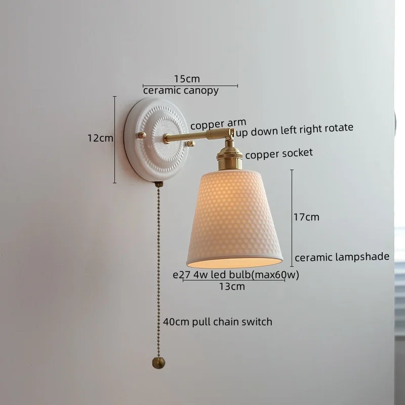 Afralia™ Modern Ceramic LED Wall Lamp for Home Decor