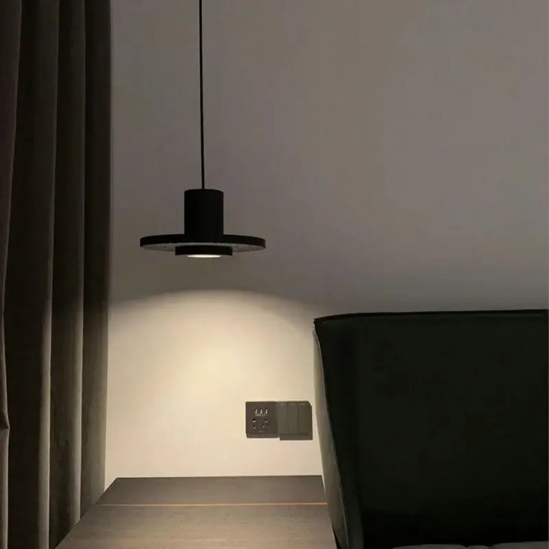 Afralia™ Modern Minimalist Black Hole Stone Bedroom Pendant Chandelier