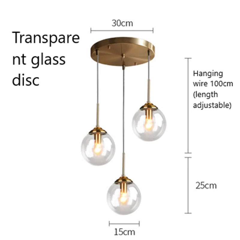Afralia™ Glass Pendant Lights: Nordic LED Hanging Lamp for Kitchen, Dining Room, Bedroom.