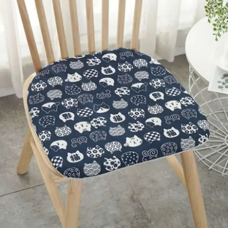 Afralia™ Cotton Hemp Dining Chair Cushion - Nordic Print, Non-Slip, Comfortable Office & Living Decor