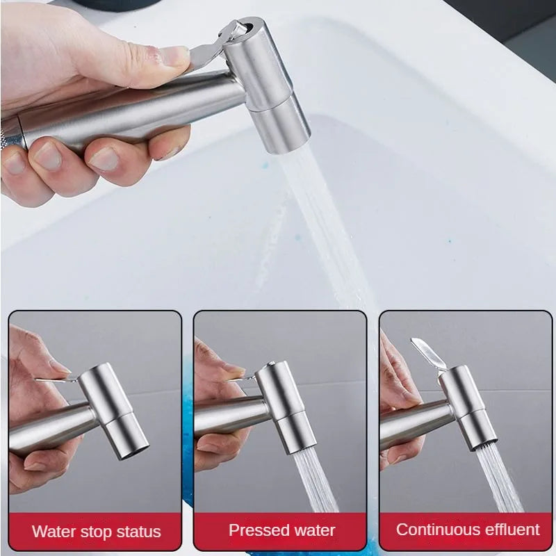 Afralia™ Stainless Steel Bidet Sprayer Set with Self-Cleaning Nozzle.