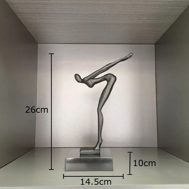 Afralia™ Gymnast Statue Desk Ornament Metal Sculpture Room Decor