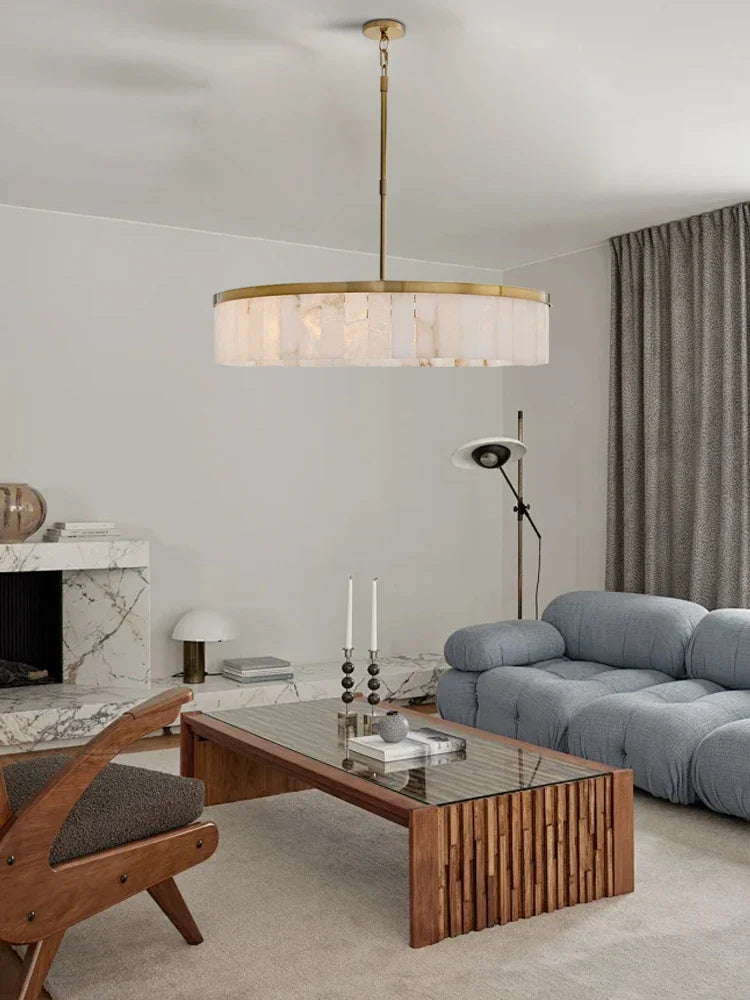 Afralia™ Marble Pendant Light: Luxury Dimmable LED Chandelier for Dining Room Decor