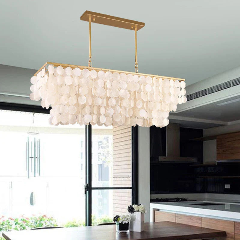 Afralia™ Modern Scandinavian Shell Chandelier for Dining & Living Room