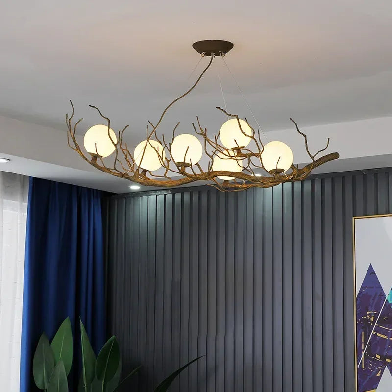 Afralia™ Retro Branch Ceiling Chandelier LED Hanging Light for Home Décor
