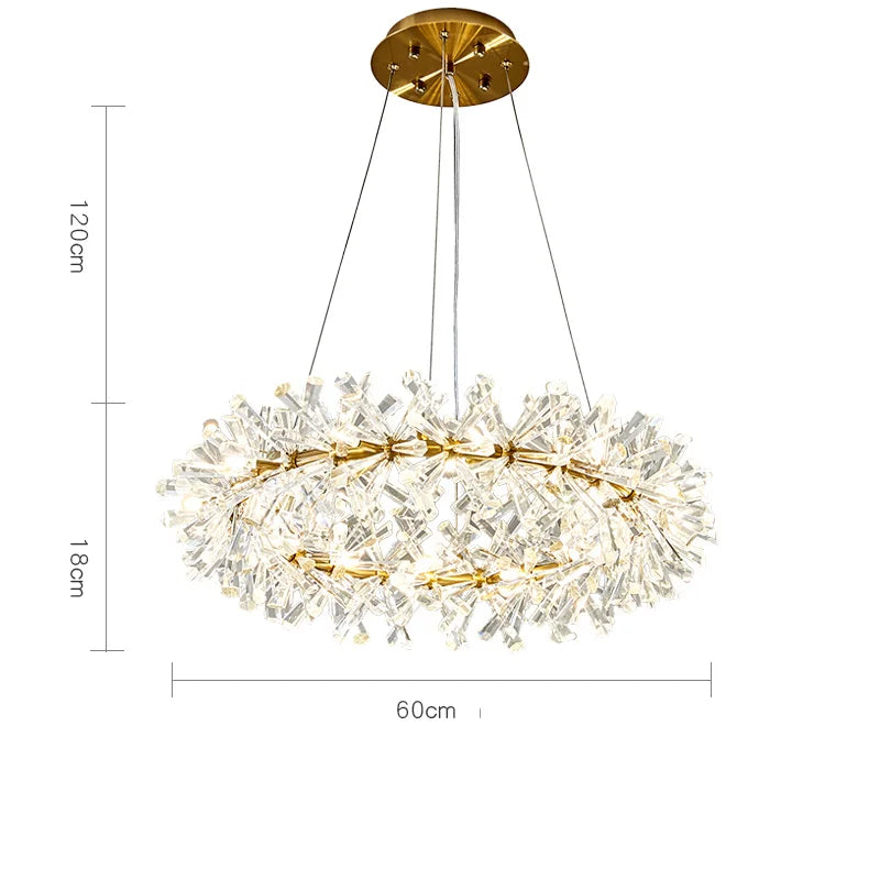 Afralia™ Modern Nordic Crystal LED Pendant Light for Home Dining Hall Lighting