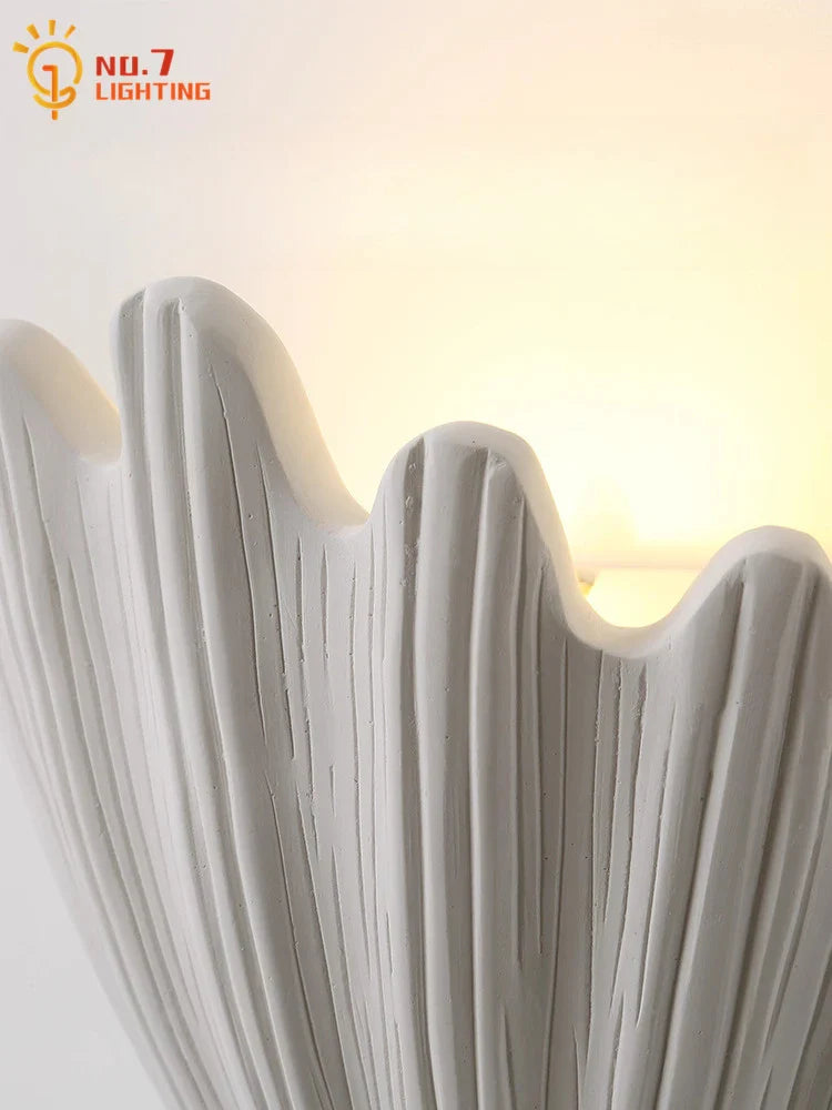 Afralia™ French Medieval Shell Gypsum Wall Lamp LED G9 Designer Retro for Living Room & Bedroom