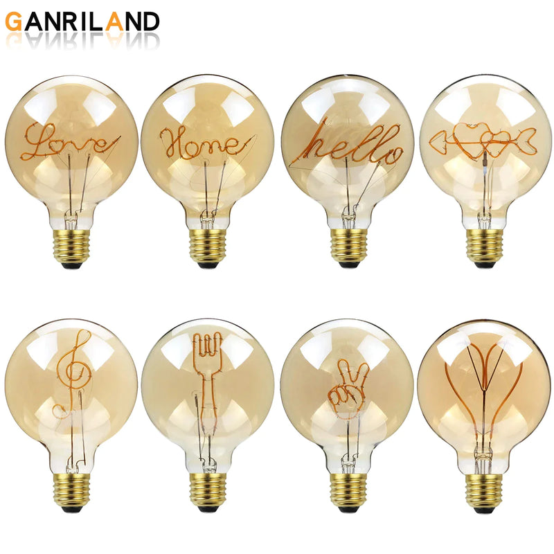 Afralia™ Vintage LED Love Stone Bulb - G125 Big Globe 4W Dimmable Filament Edison Bulb