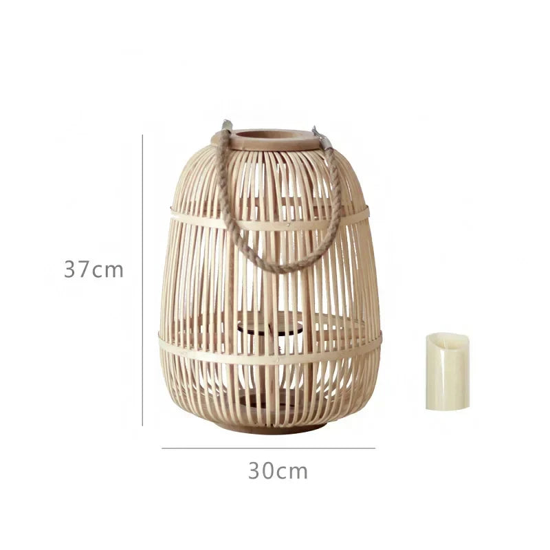 Bamboo Weaving Candlesticks by Afralia™ - Chinese Style Decorative Lanterns for Home and Hotel