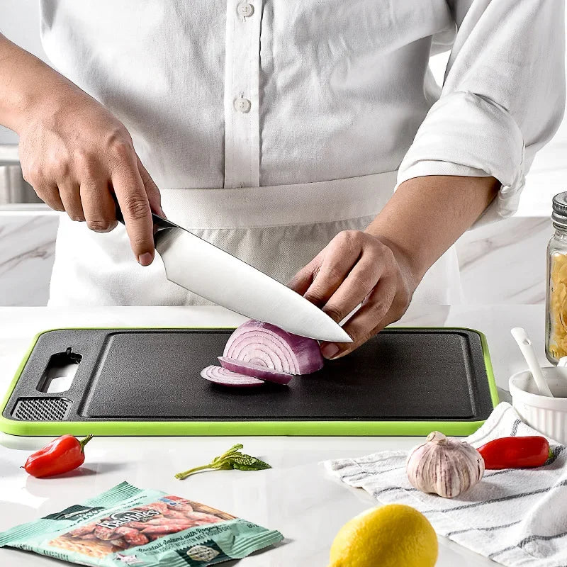 Afralia™ Quick-Freeze Aluminum Double-Sided Cutting Board with Knife Sharpener