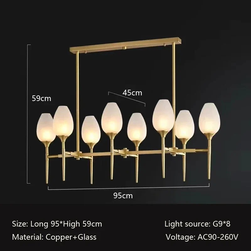 Afralia™ Copper Pendant Light: Minimalist Glass Island Fixture for Living, Dining, Bedroom