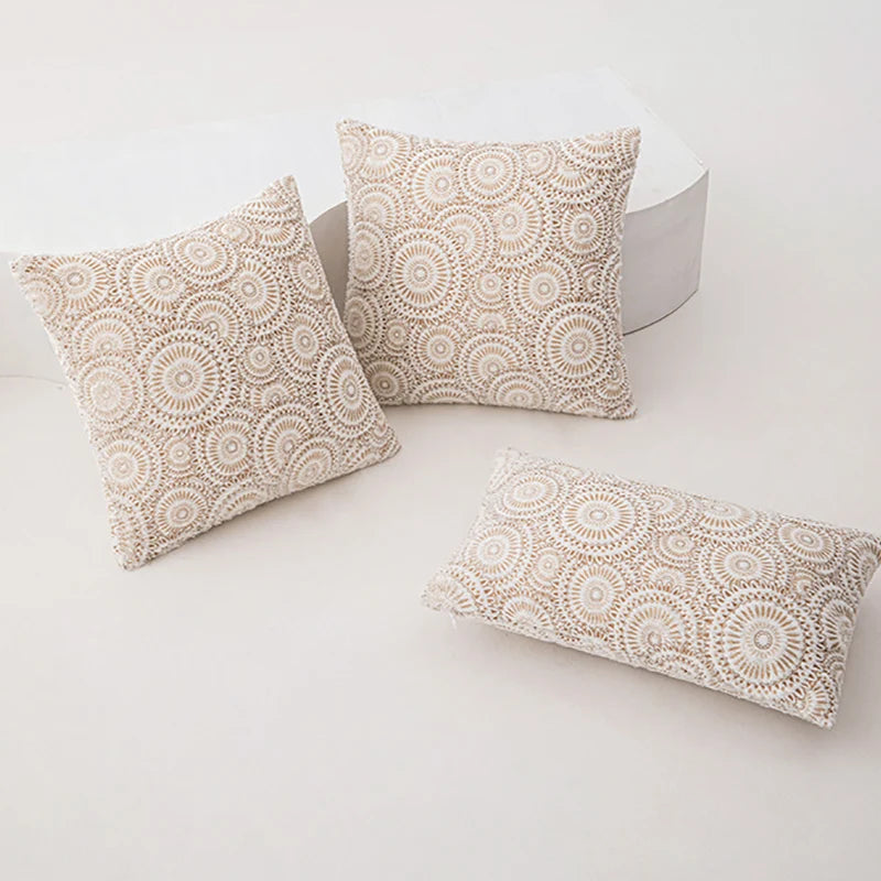 Afralia™ Circle Cushion Cover: Plush Gold Stamped Pillowcase for Stylish Living Rooms