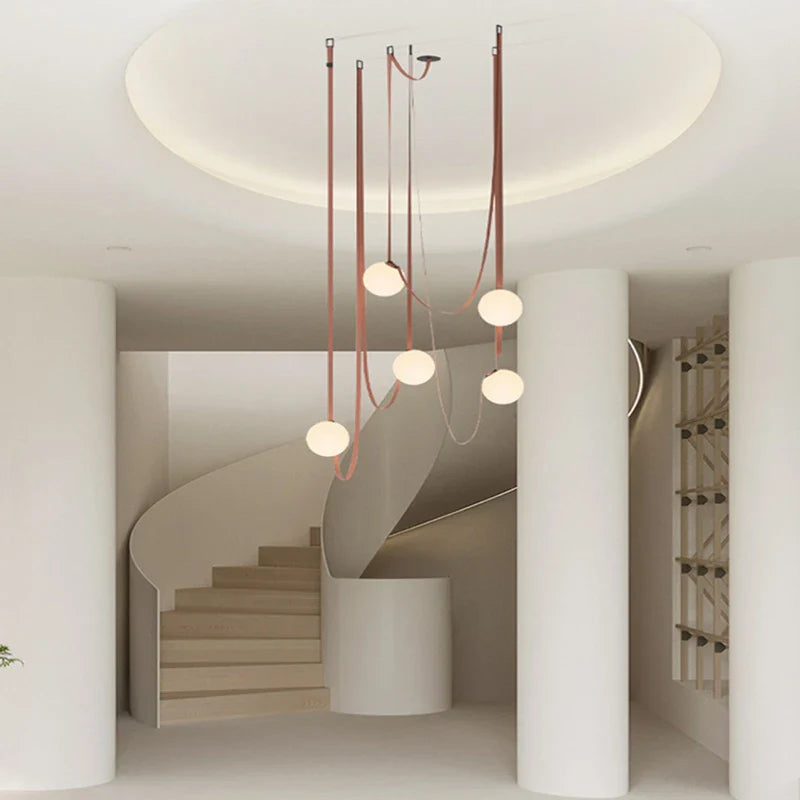 Afralia™ White Glass Chandelier for Modern Living and Dining Spaces
