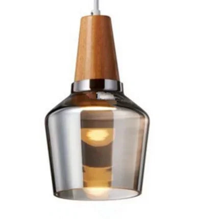 Modern Glass & Wood Pendant Light by Afralia™ for Dining & Bar Decor