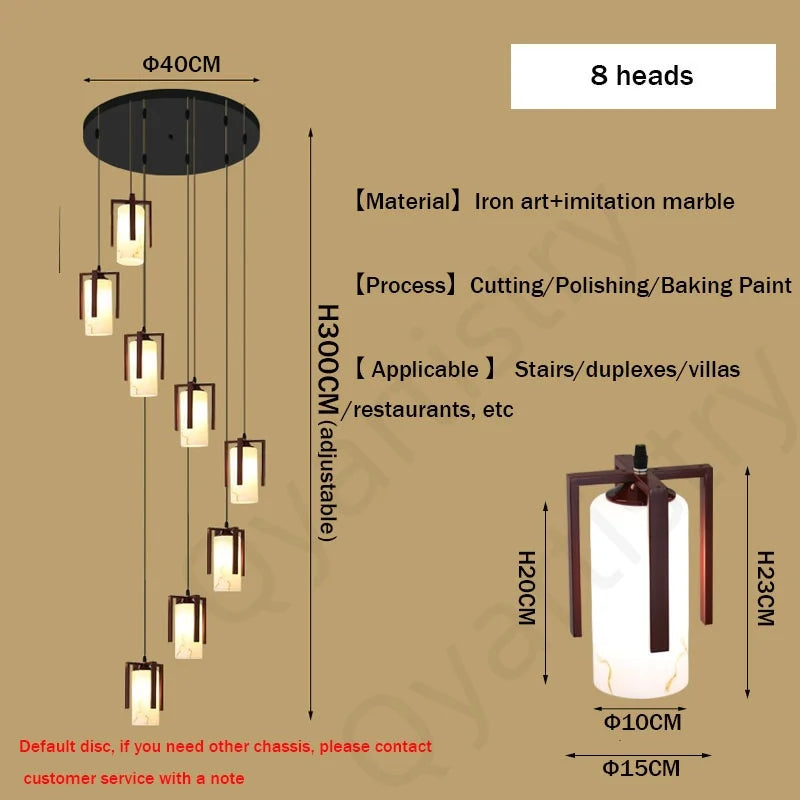 Afralia™ Marble LED Pendant Light for Modern Villa Living Room - Luxury Ceiling Lighting