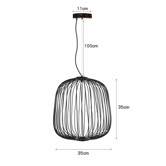 Afralia™ Spokes Bird Cage Pendant Light for Creative Interior Lighting