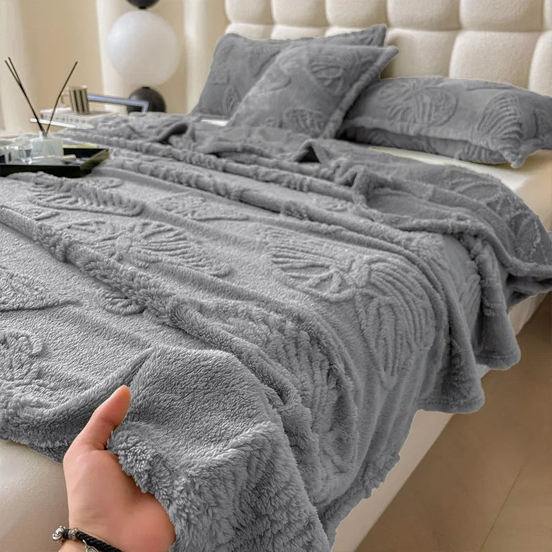 Afralia™ Chiffon Butterfly Jacquard Throw Blanket, Soft & Cozy Shawl for Couch/Bed