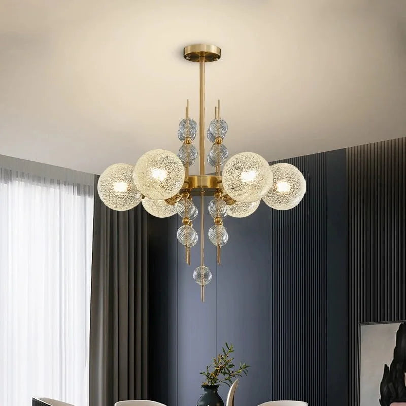 Afralia™ Glass Ball LED Pendant Light: Modern Chandelier for Living Room Kitchen Island