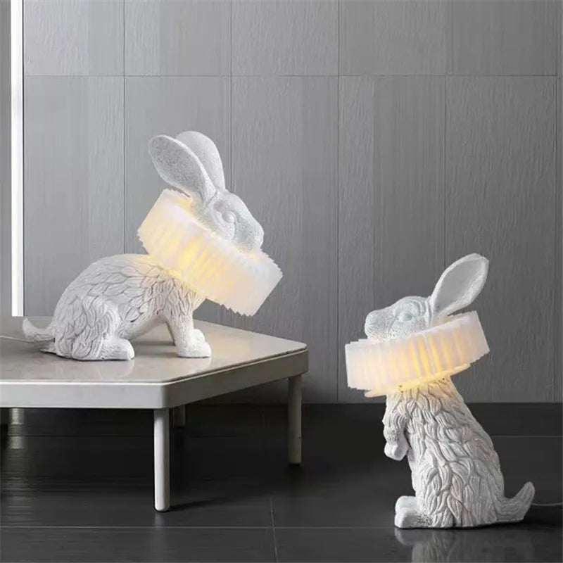 Afralia™ Rabbit Resin Table Lamp for Kids Room Decor
