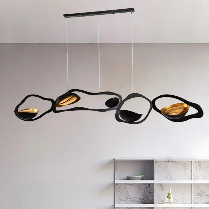 Afralia™ Black Stainless Steel Chandelier LED - Modern Luxury Design for Living Room