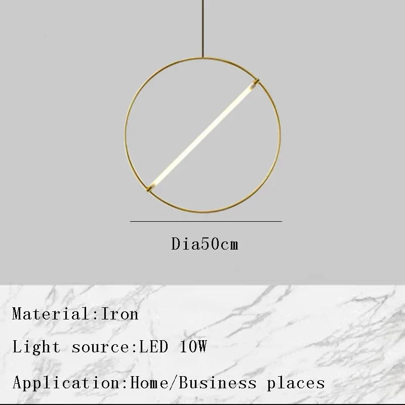 Afralia™ Metal Chandeliers - Modern Minimalist LED Round Hanglamp