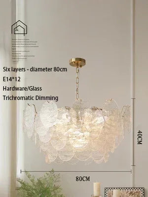 Afralia™ LED Glass Chandelier Modern Minimalist Design Light Fixtures